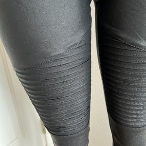 Moto pleather style leggings NWOT